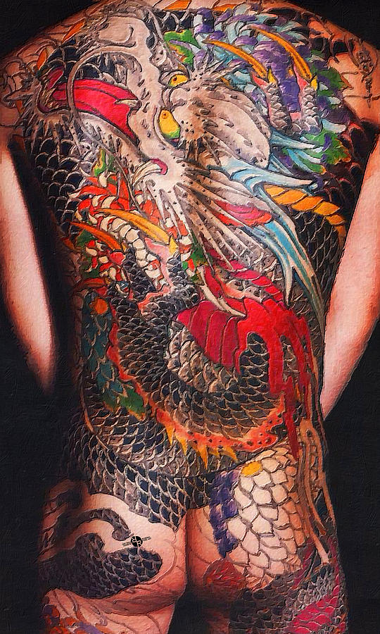 540x900 Tattoo Painting Man Back And Arms Black Painting By Tony Rubino - Painting Tattoo