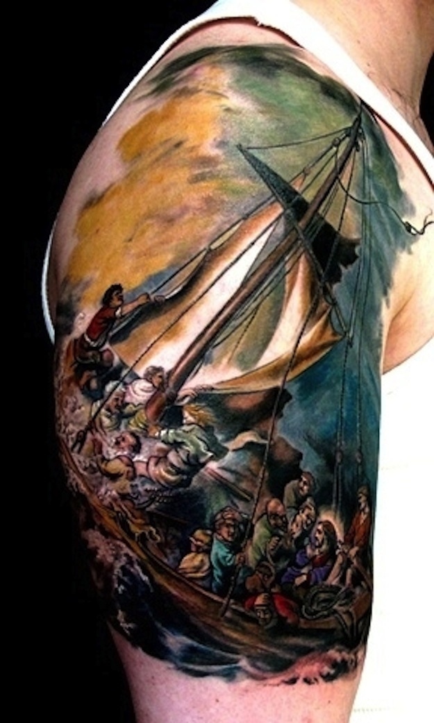 625x1042 41 Incredible Tattoos Inspired By Works Of Art - Painting Tattoo