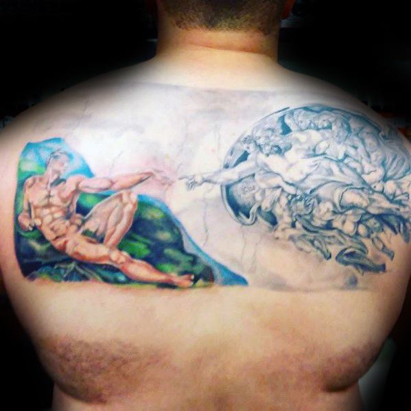 599x599 60 The Creation Of Adam Tattoo Designs For Men - Painting Tattoo