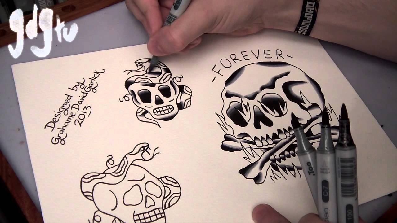 1280x720 How To Paint Tattoo Flash With Markers - Painting Tattoo Flash