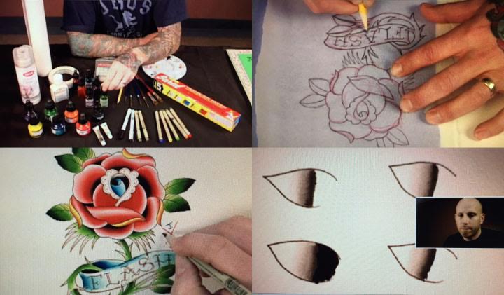 720x421 Learn The Fundamentals Of Painting Classic Tattoo Flash - Painting Tattoo Flash