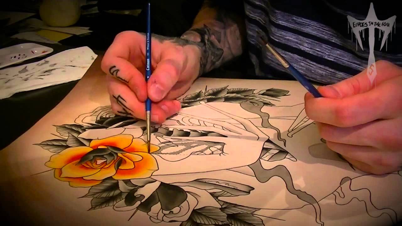 1280x720 Tattoo Flash Watercolour Speed Painting Illustration Weirdo Time - Painting Tattoo Flash