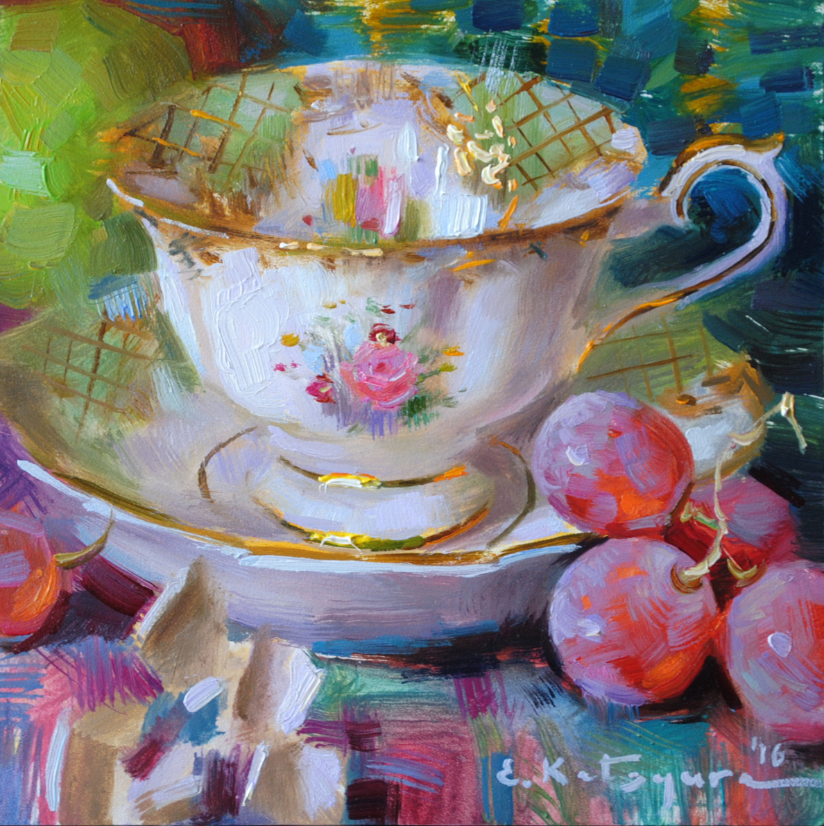 1188x1191 Paintings By Elena Katsyura - Painting Tea Cup