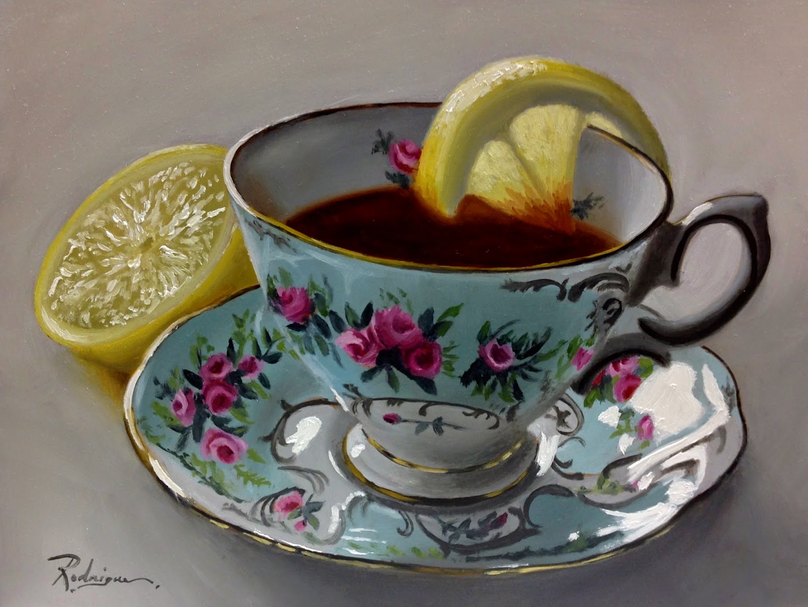 1600x1202 Carole Rodrigue Fine Artist Specializing In Pet Portraits - Painting Tea Cup