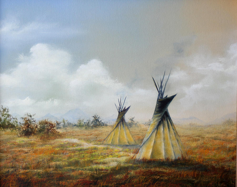900x712 Teepee Painting By Meg Keeling - Painting Teepee