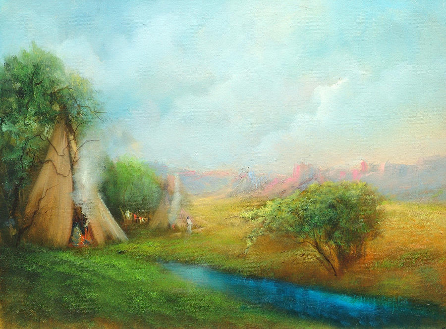 900x665 Teepee Painting By Sally Seago - Painting Teepee