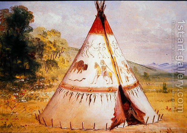 600x426 Teepee Of The Crow Tribe, C.1850 George Catlin Reproduction 1st - Painting Teepee