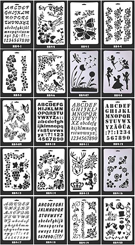 438x790 Drawing Stencils Templates, Alphabet And Number - Painting Templates