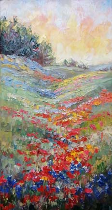 232x432 Niki Gulley Sold Bluebonnet Oil Painting - Painting Texas