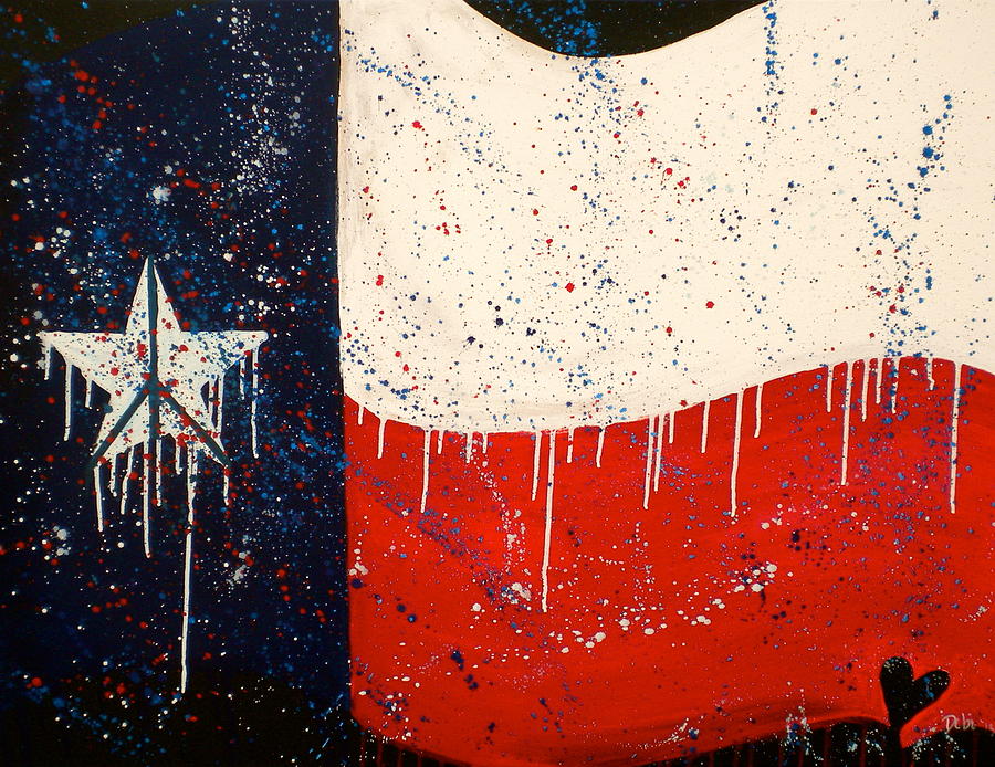900x694 Peace Love And Texas Painting By Debi Starr - Painting Texas