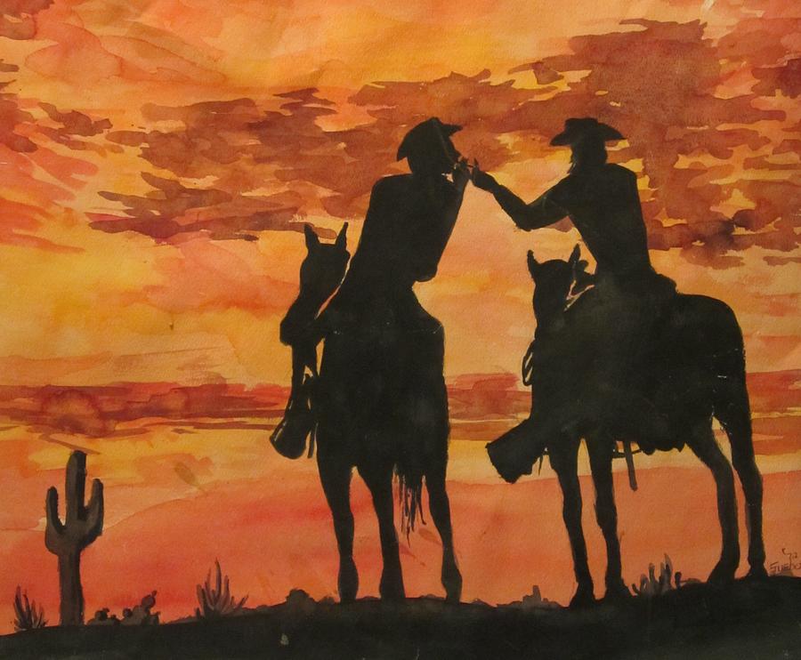 900x742 Texas Desert Sunset Painting By Susan Mcneil - Painting Texas