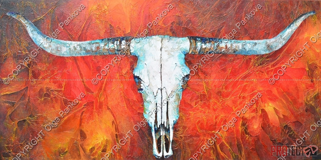 1024x511 Art Painting Texas Longhorn - Painting Texas