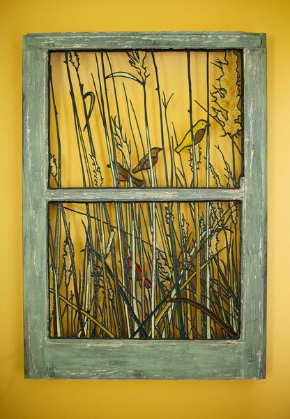 416x600 Distressed, Antique Window + Liquid Leading + Paint. Looks Like - Painting That Look Like Windows