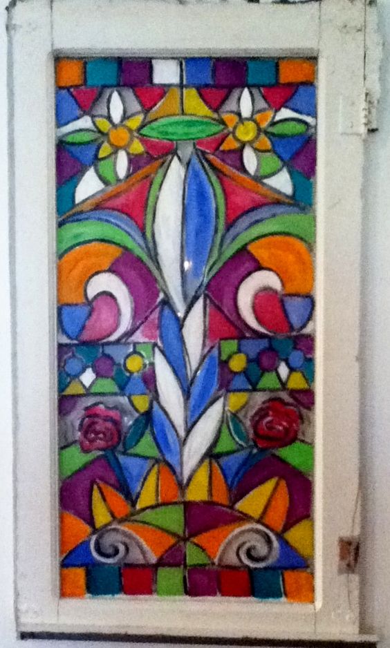 564x938 Fleur De Fenetre 18x33 .painting On Old Window Looks - Painting That Look Like Windows