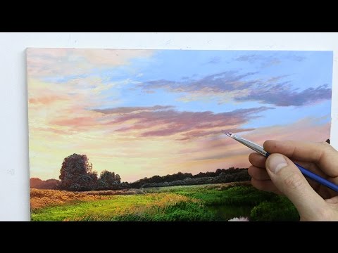 480x360 55 How To Paint A Sunset Sky Oil Painting Tutorial - Painting The Sky
