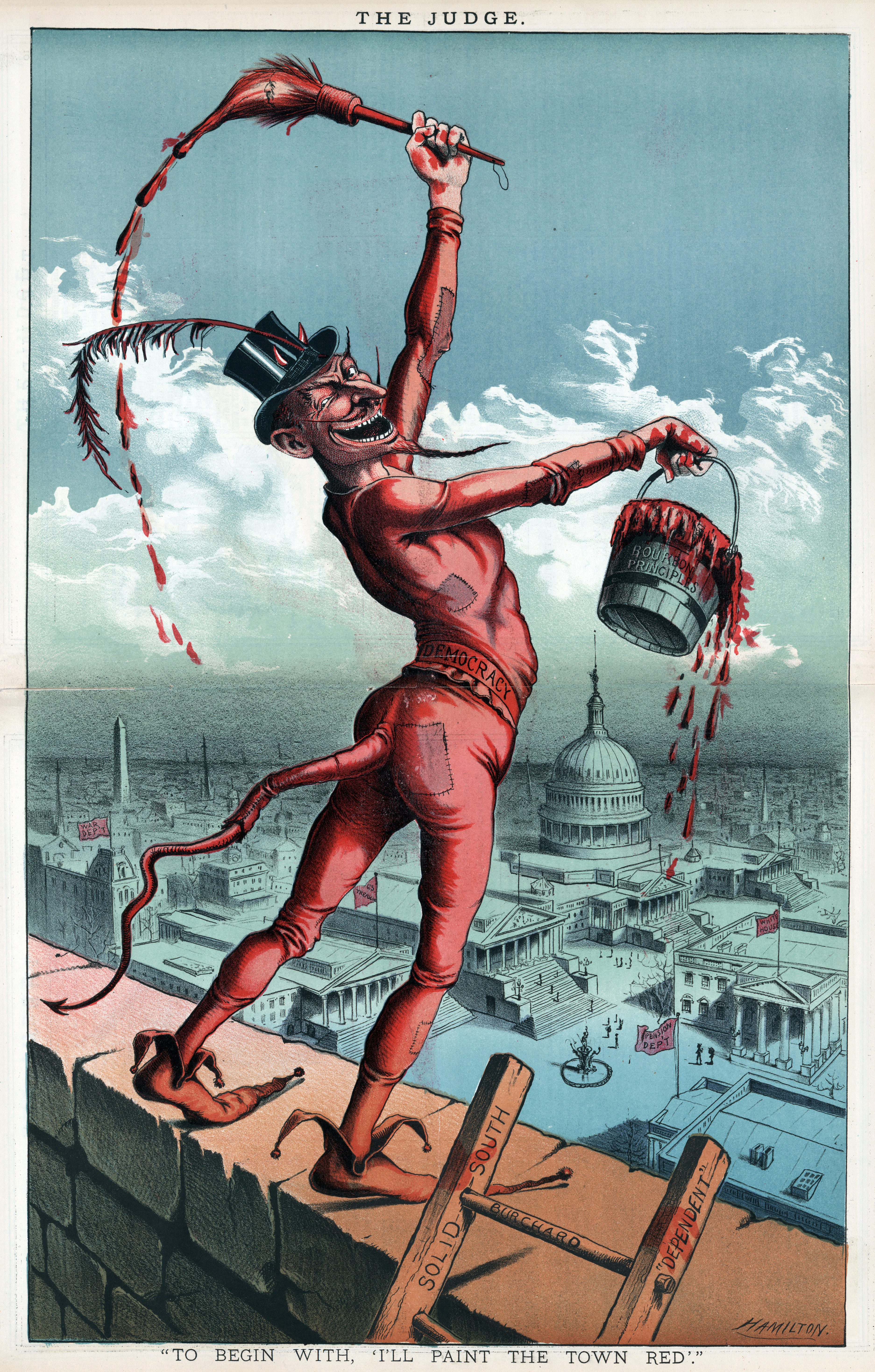 3747x5870 Filei'Ll Paint The Town Red, Political Cartoon, 1885.jpg - Painting The Town