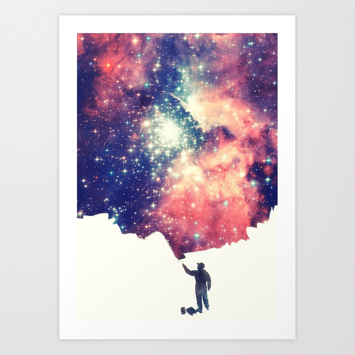 700x700 Painting The Universe (Colorful Negative Space Art) Art Print By - Painting The Universe