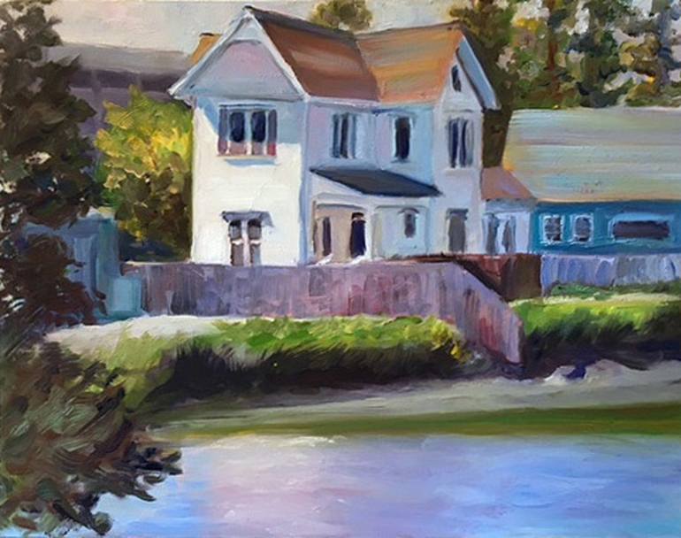 770x608 Saatchi Art White House On The River Painting By Michelle Rodes - Painting The White House