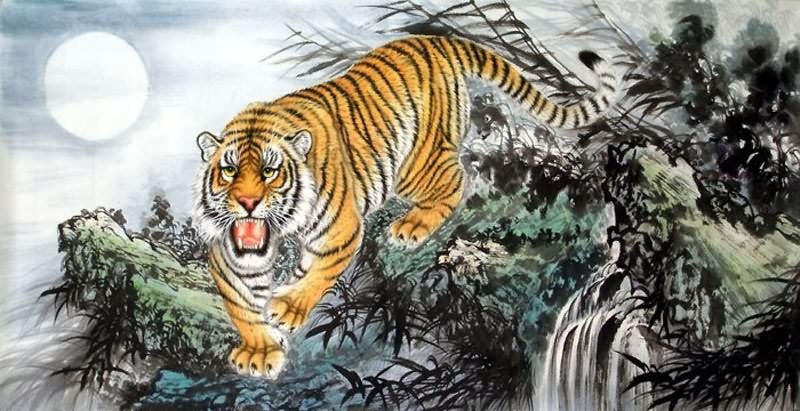 800x411 Chinese Tiger Painting 4685001, 69cm X X - Painting Tiger