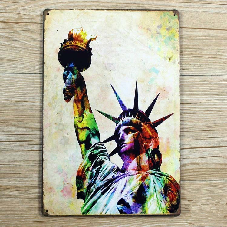750x750 Rzxd 171 Us Statue Of Libertyvintage Metal Painting Tin Signs - Painting Tin