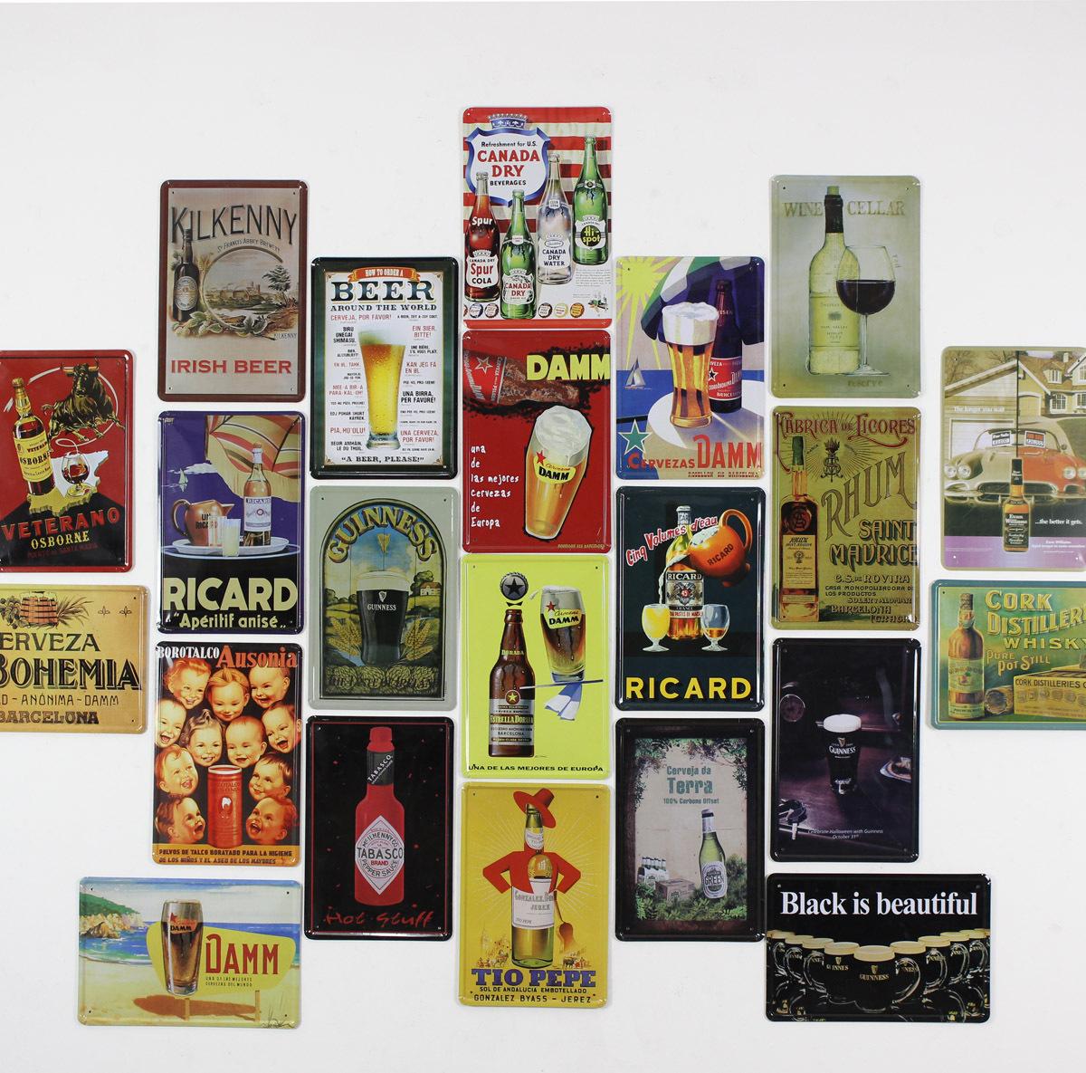 1200x1185 3020 Cm Beer Wine Vintage Metal Painting Tin Sign Bar Pub Home - Painting Tin