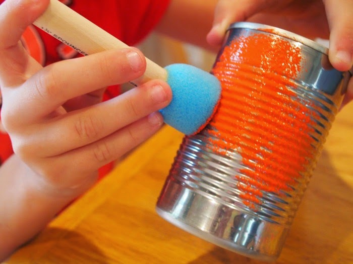 700x525 Tin Can Pumpkins - Painting Tin