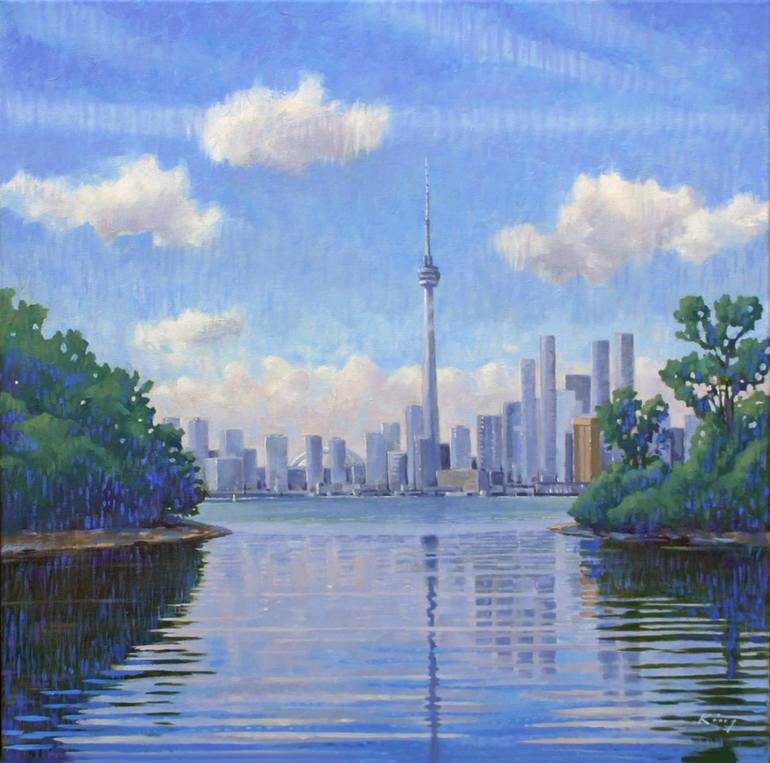 770x763 Saatchi Art Toronto From Ward's Island Painting By Alan King - Painting Toronto