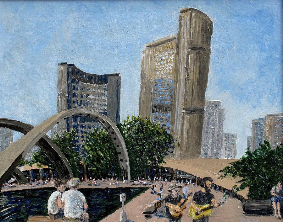 900x708 Toronto City Hall Painting By Ian Macdonald - Painting Toronto