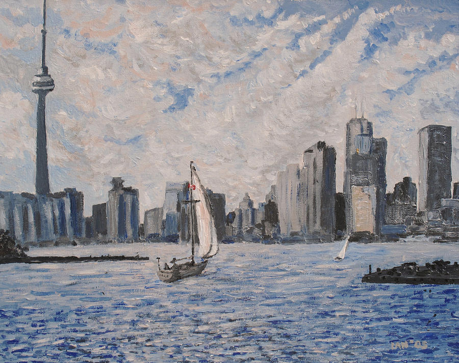 900x713 Toronto Harbor East Gap Painting By Ian Macdonald - Painting Toronto