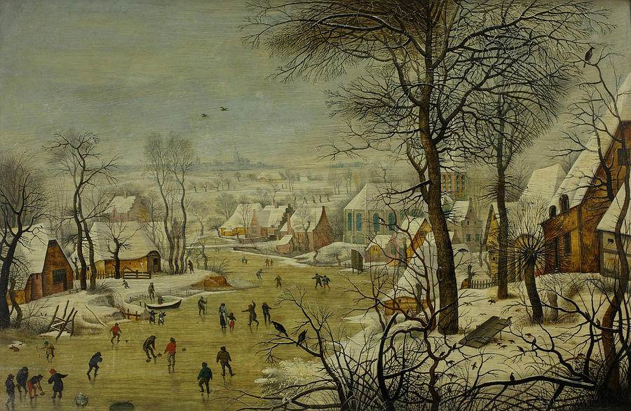 900x586 Winter Landscape With A Bird Trap Painting By Pieter Brueghel - Painting Trap