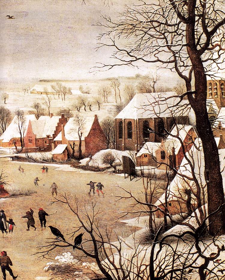 750x933 Winter Landscape With Skaters And A Bird Trap (Detail) 1565 - Painting Trap
