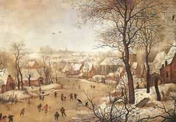 600x416 Winter Landscape With A Bird Trap Xx Museo Del Prado Madrid By - Painting Trap