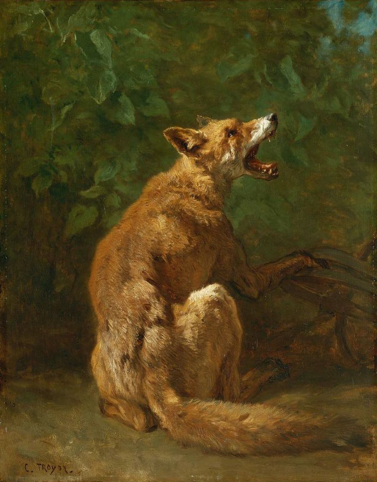 766x979 Fox In A Trap Painting Constant Troyon Oil Paintings - Painting Trap