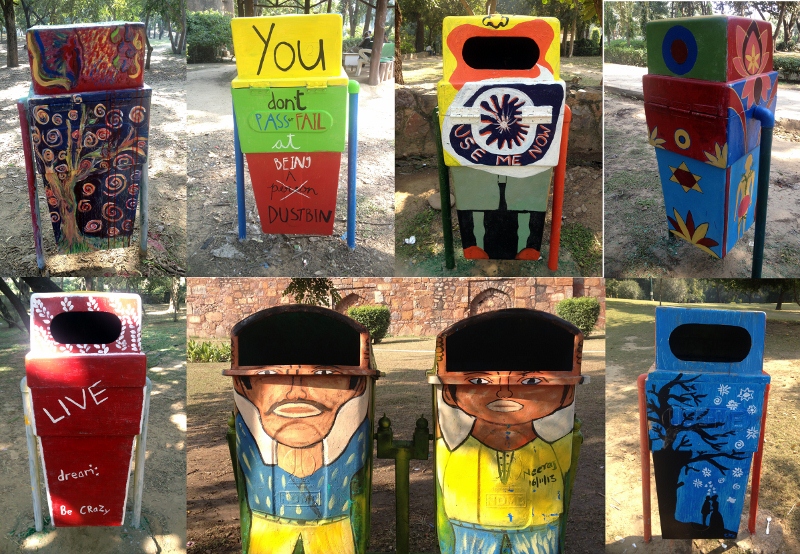 800x554 Transforming Garbage Bins Into Works Of Art At Delhi's Lodi - Painting Trash Cans
