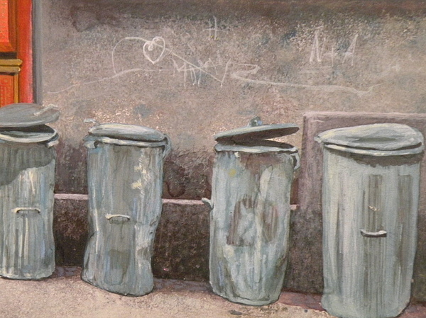 600x449 Trash Can Art Painting By Wendy Hill - Painting Trash Cans