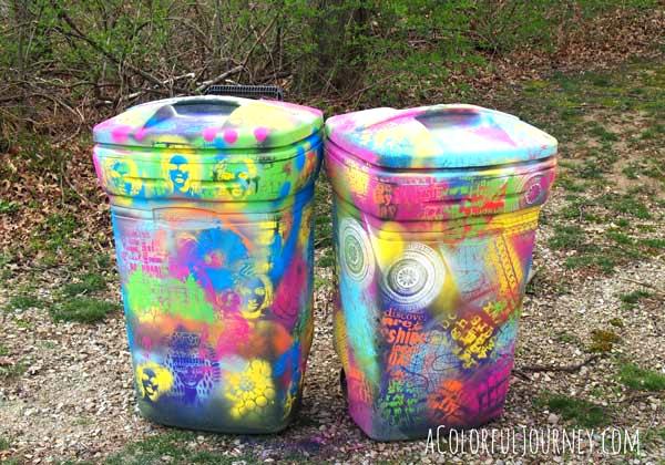 600x420 Painted Metal Trash Cans - Painting Trash Cans