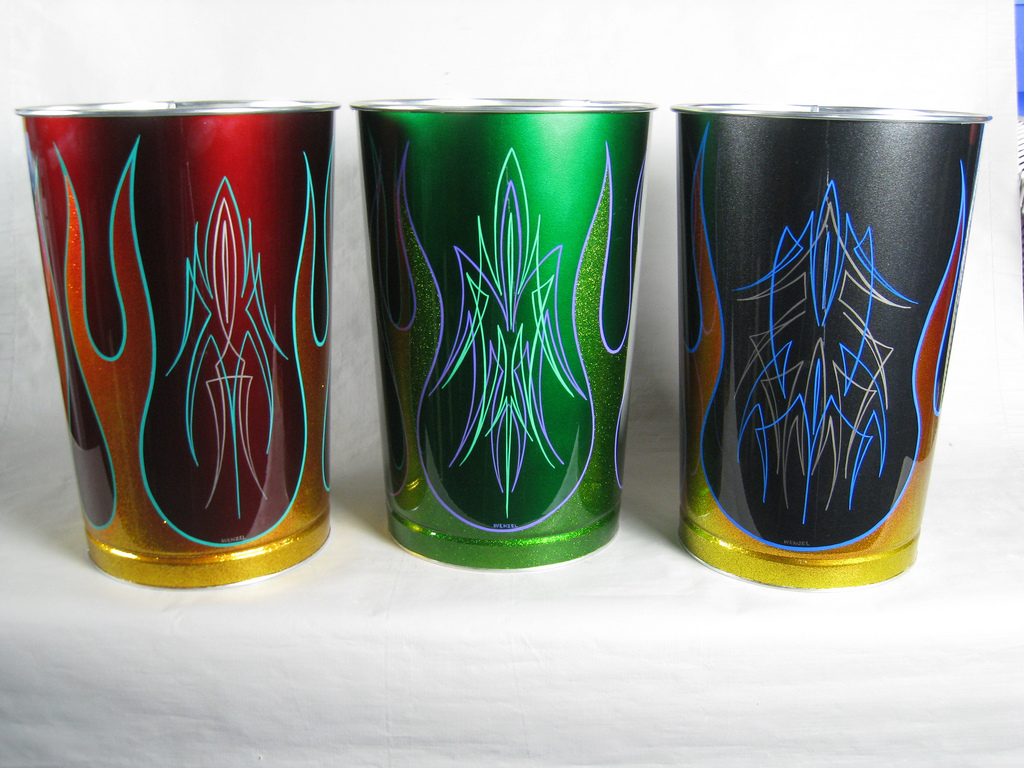 1024x768 Custom Painted Trash Cans Samples Of Custom Flames - Painting Trash Cans