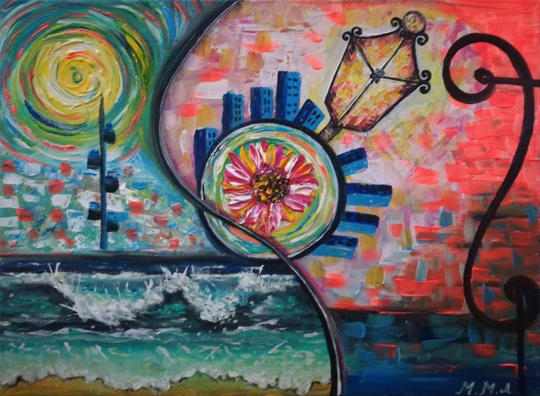 770x565 Saatchi Art Time Travel Painting By Maria Rom - Painting Travel