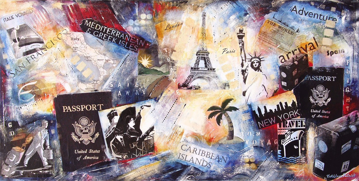 1400x708 Travel Art Canvas Print - Painting Travel