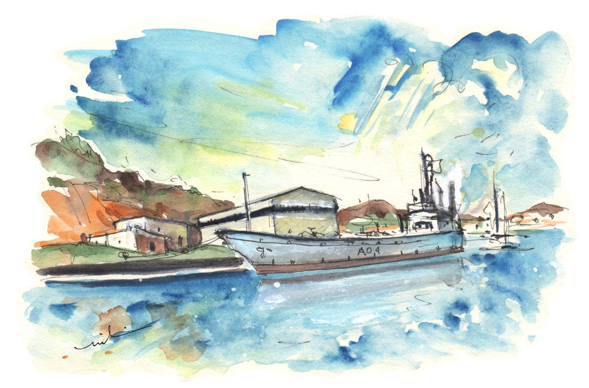 1200x790 Warship In Cartagena (Miki De Goodaboom) - Painting Travel