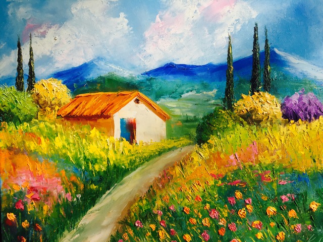 640x480 Iskandar Kadyrov Artwork Tuscany Original Painting Oil Travel Art - Painting Travel