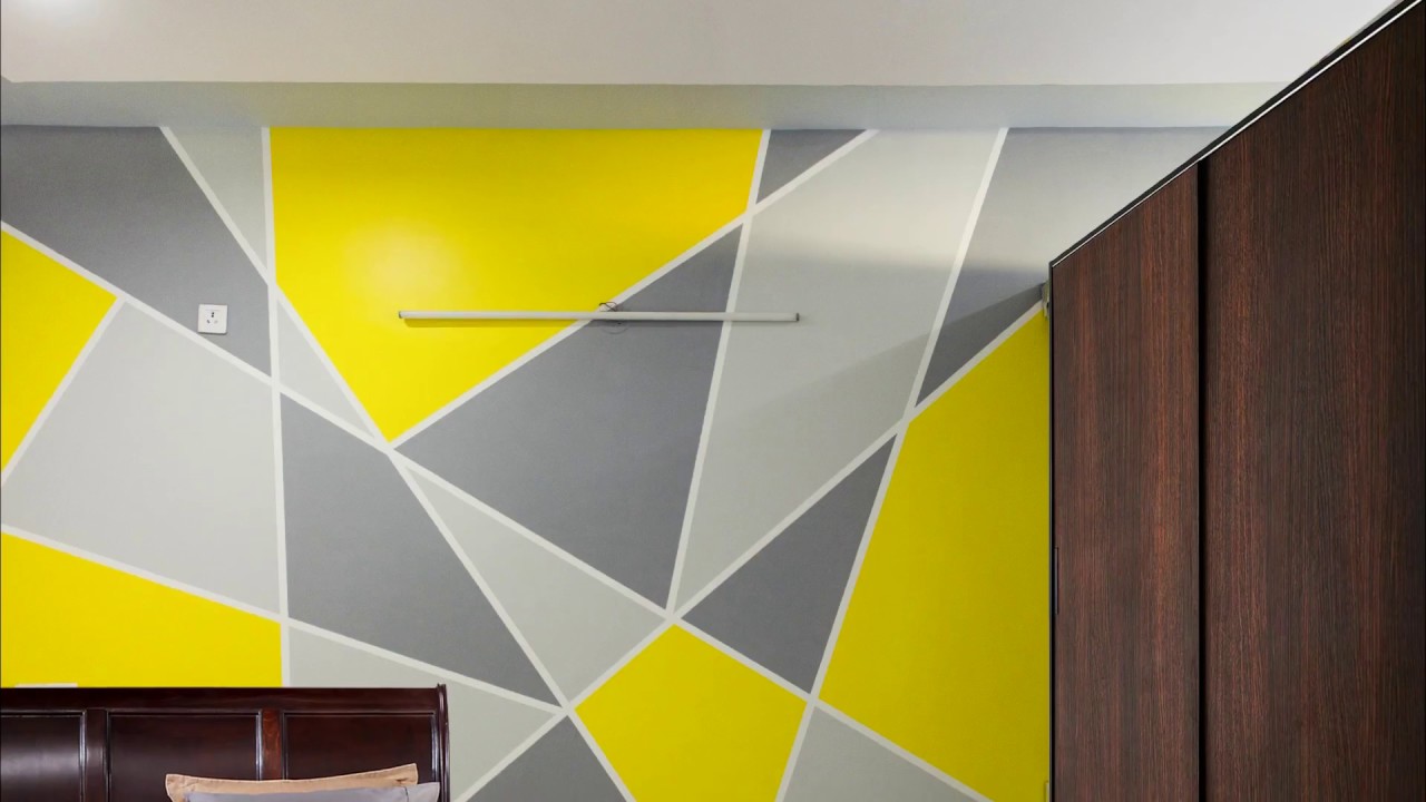 1280x720 Painting Geometric Triangle Accent Wall Pattern Aapkapainter - Painting Triangles