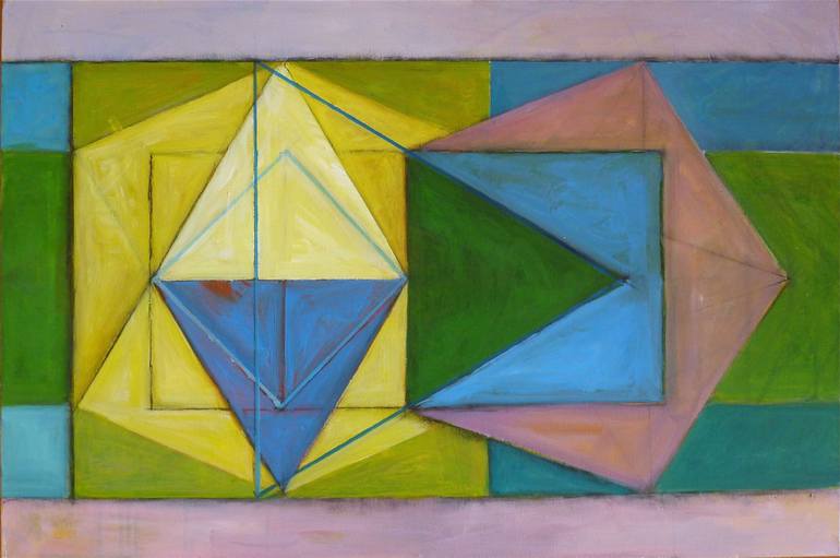 770x511 Saatchi Art Sacred Geometry 2 Triangles Painting By Audrey Bechler - Painting Triangles