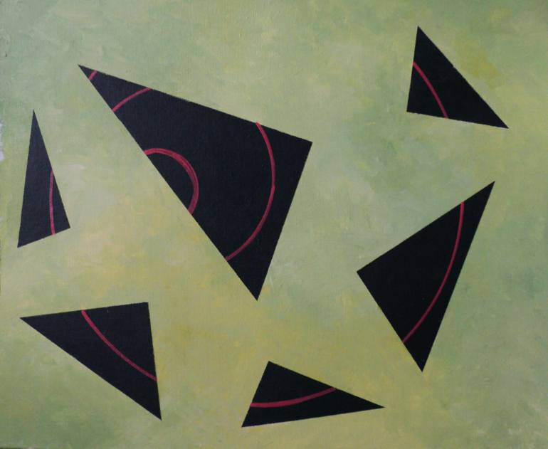 770x631 Saatchi Art Triangles In Motion Painting By Angelo Thomas - Painting Triangles