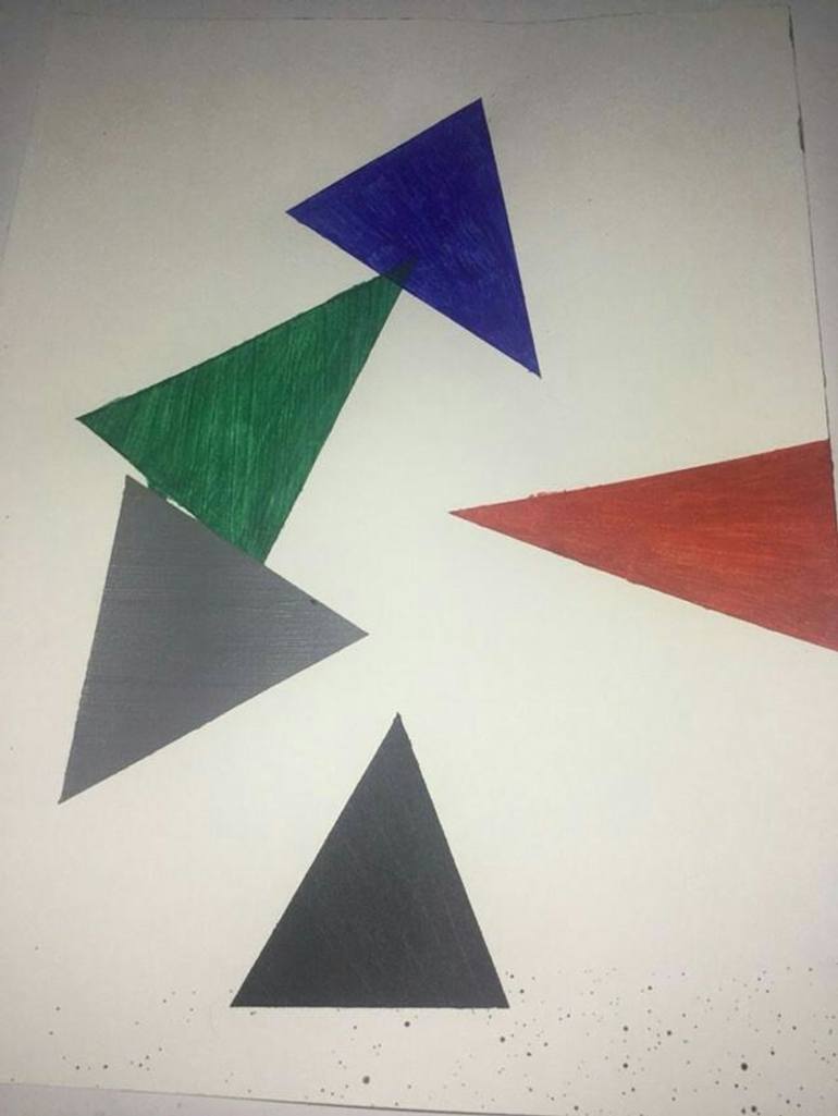 770x1025 Saatchi Art Triangles Painting By Salvador Diaz Reyes - Painting Triangles