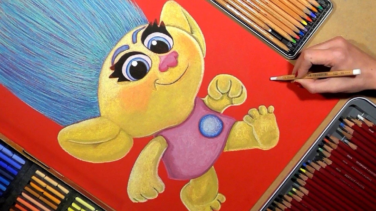 1280x720 Drawing Trolls (Smidge) Cartoon Character From Trolls. Soft Pastel - Painting Troll Name