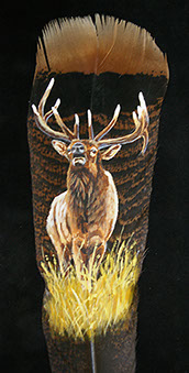 172x339 Wild Turkey Feather Paintings Dan Andrews Wildlife Art - Painting Turkey Feathers