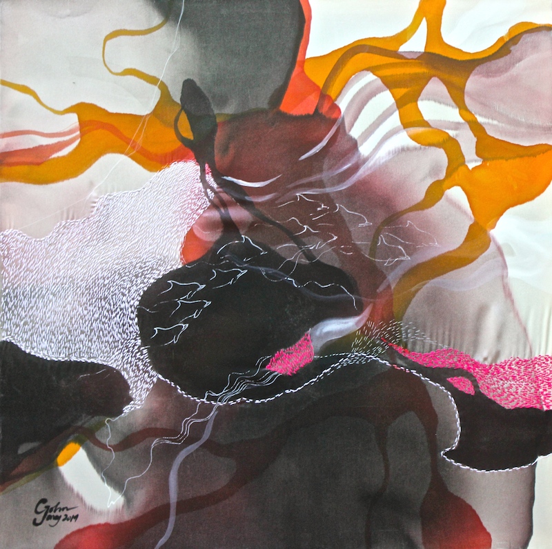 800x796 John Martono Struck Original Silk Painting Tusk Gallery - Painting Tusk