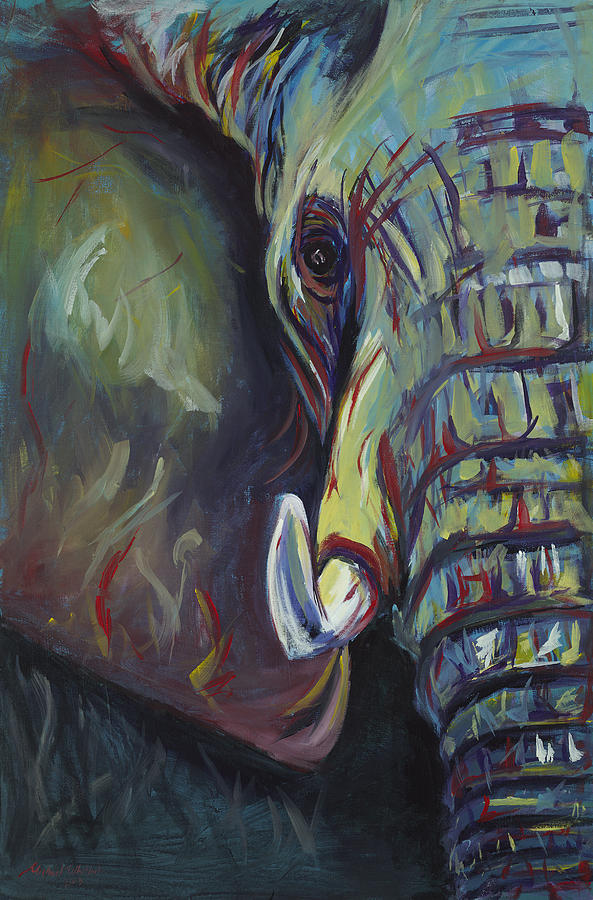 593x900 Tusk Painting By Michael Whitlark - Painting Tusk