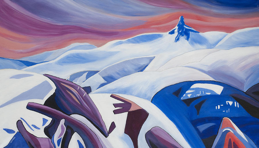 900x516 Black Tusk Sunrise Painting By Ginevre Smith - Painting Tusk